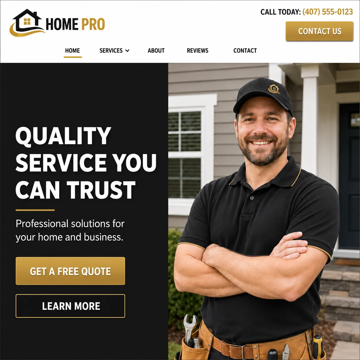 Captura de pantalla del sitio web original de Home Pro